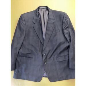 Men’s Andre Vachon Blazer 100% Wool Size 48R Blue Excellent